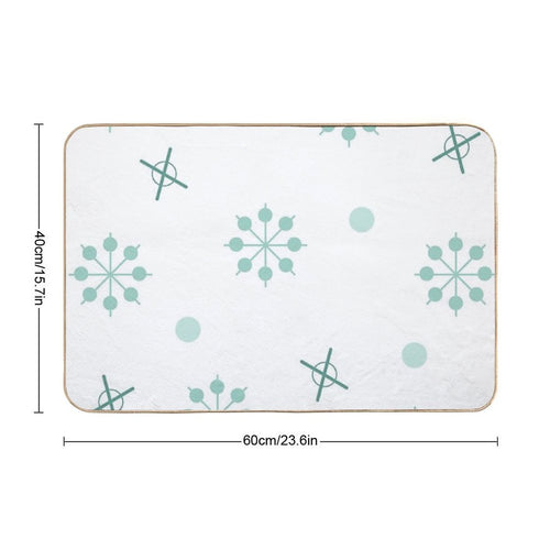Atomic Age Sputnik Starbursts Winter Green  Anti-Trip Bath Mat
