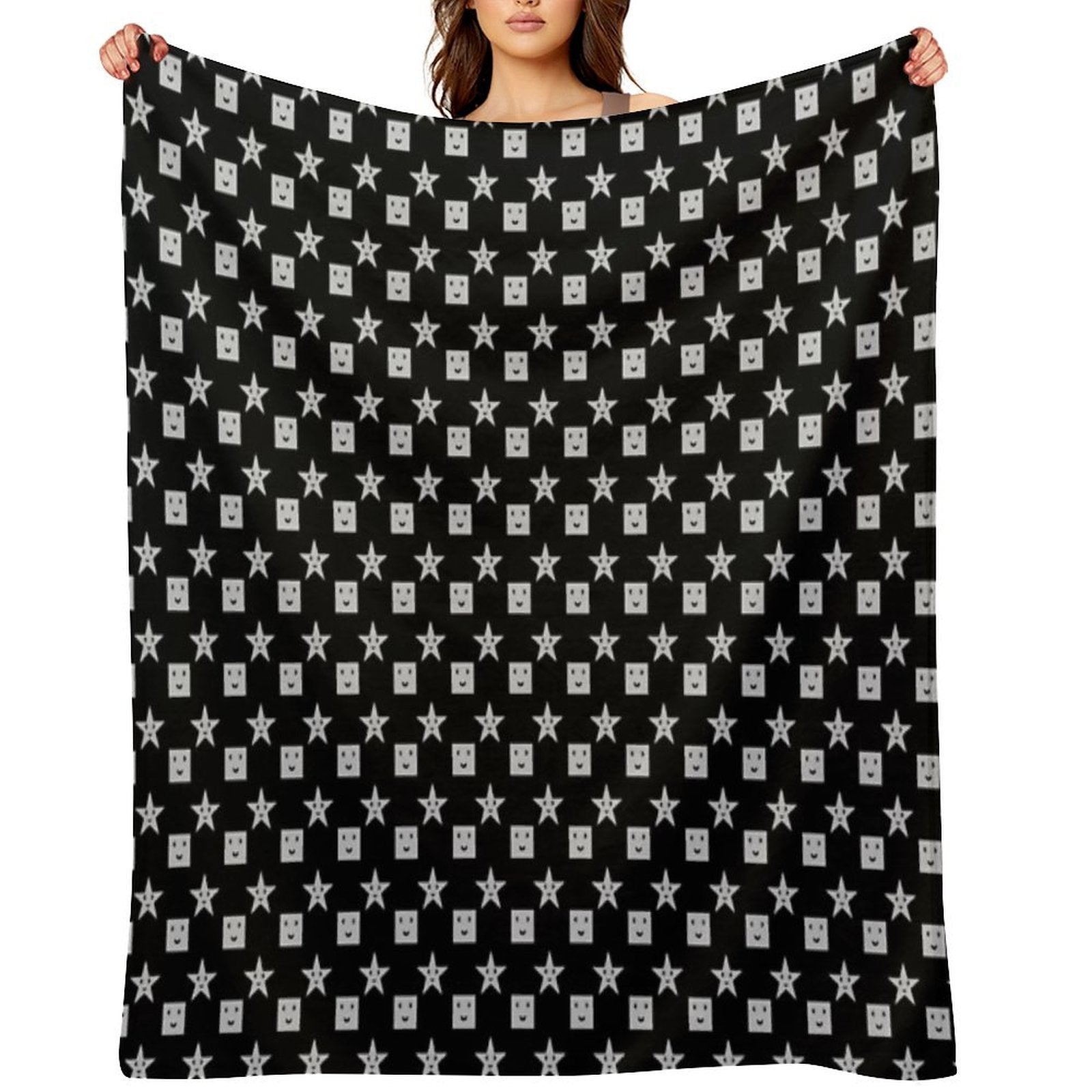 Cute Square And Star Pattern Versatility Throw Blanket