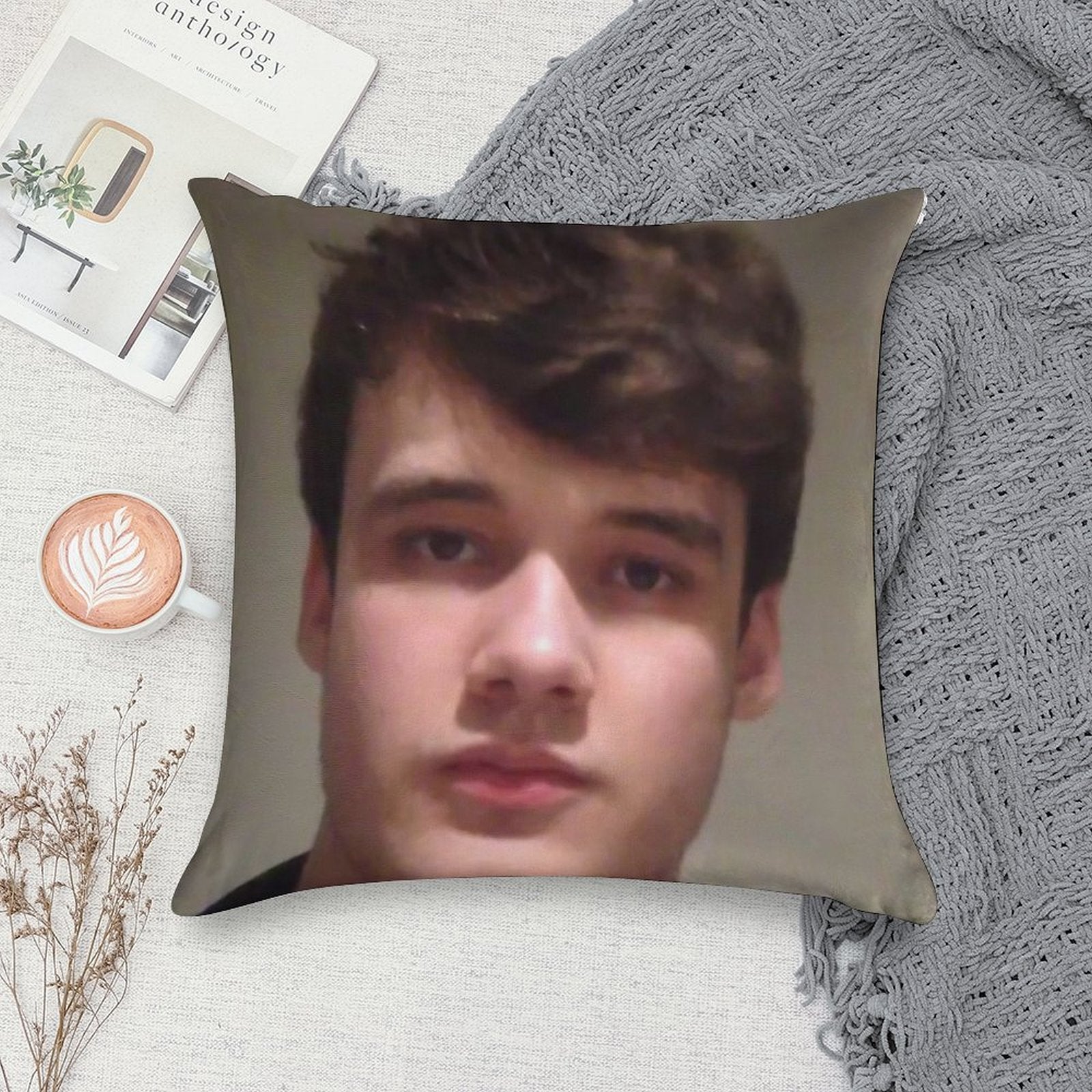 Wilbur Soot Soft Luxury Feel Throw Pillow