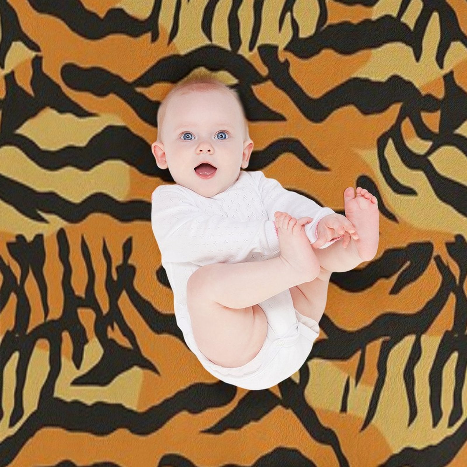 Vibrant Tiger Stripe Pattern Abstract Unique Print Sustainable Throw Blanket