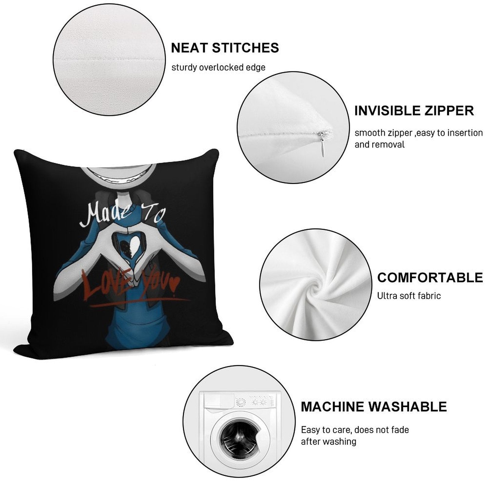 YB Made to Love You Soft Warmth Comfort Throw Pillow
