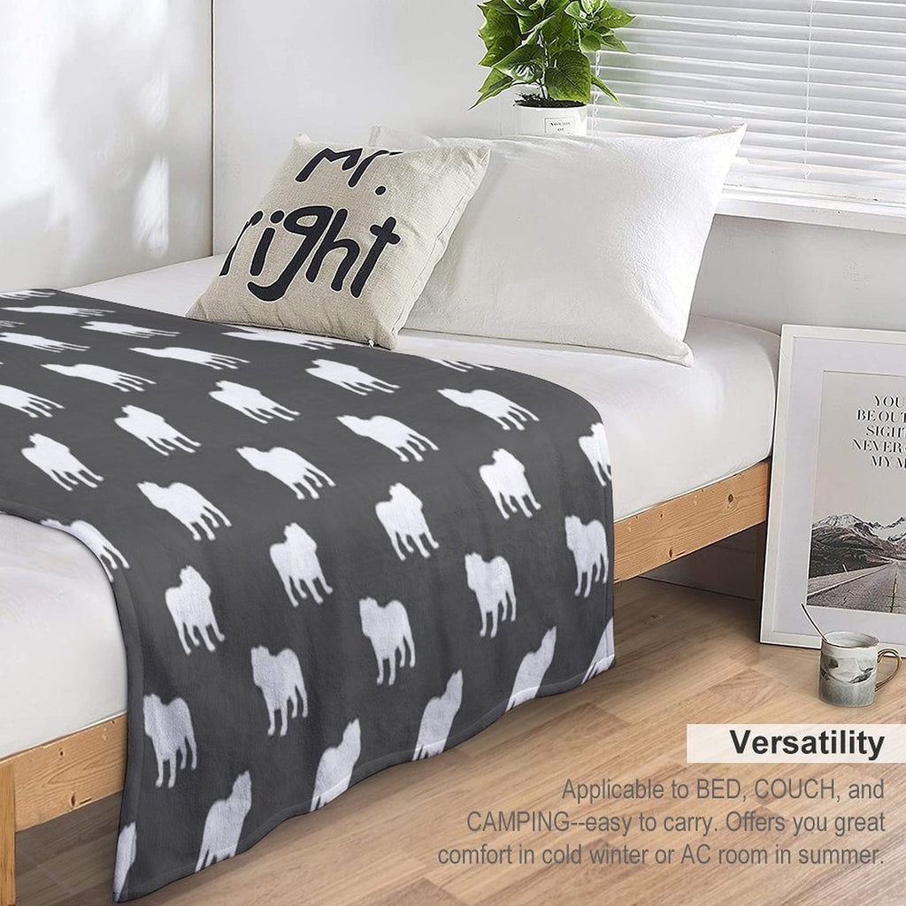 Bulldog Silhouette(s) Premium Throw Blanket