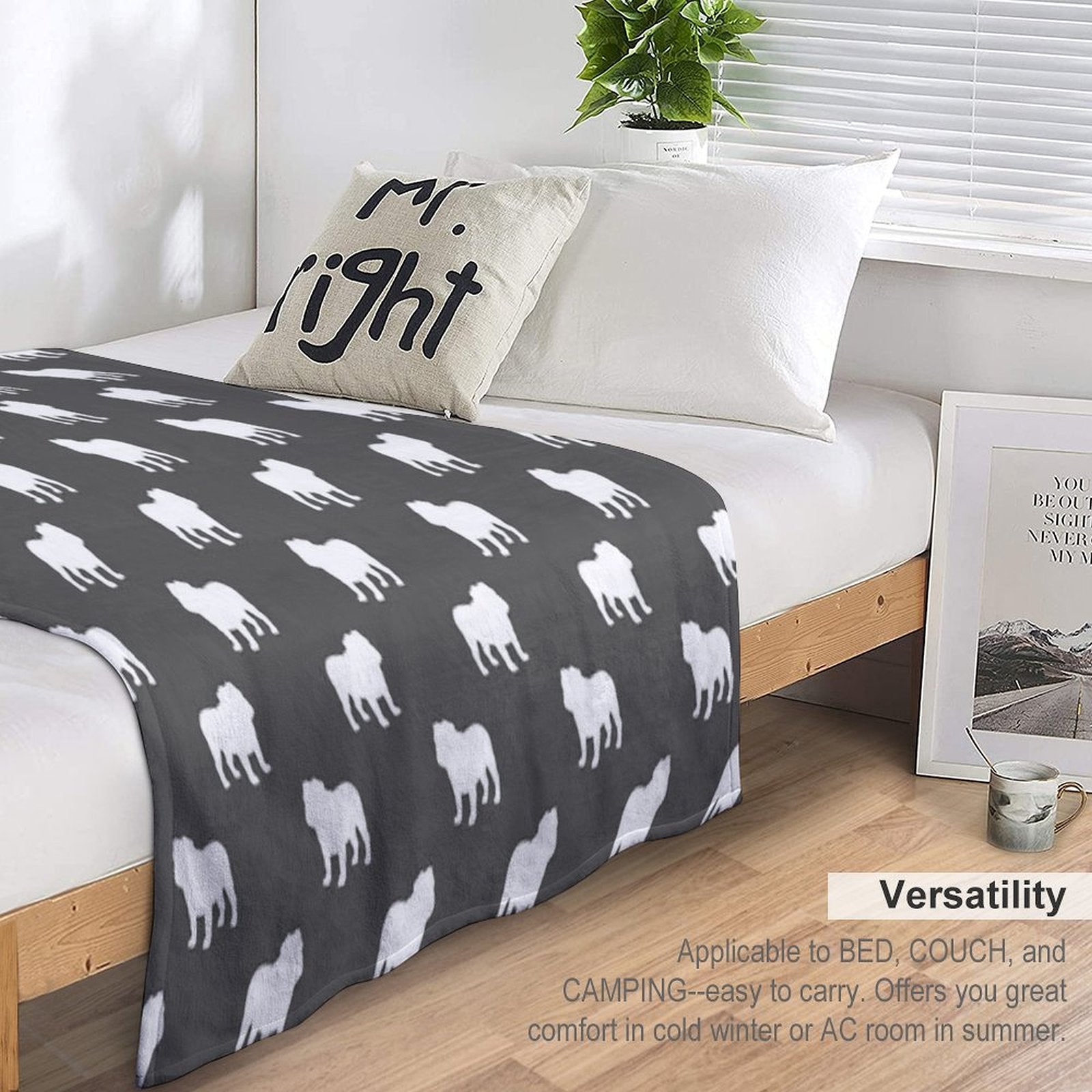 Bulldog Silhouette(s) Premium Throw Blanket