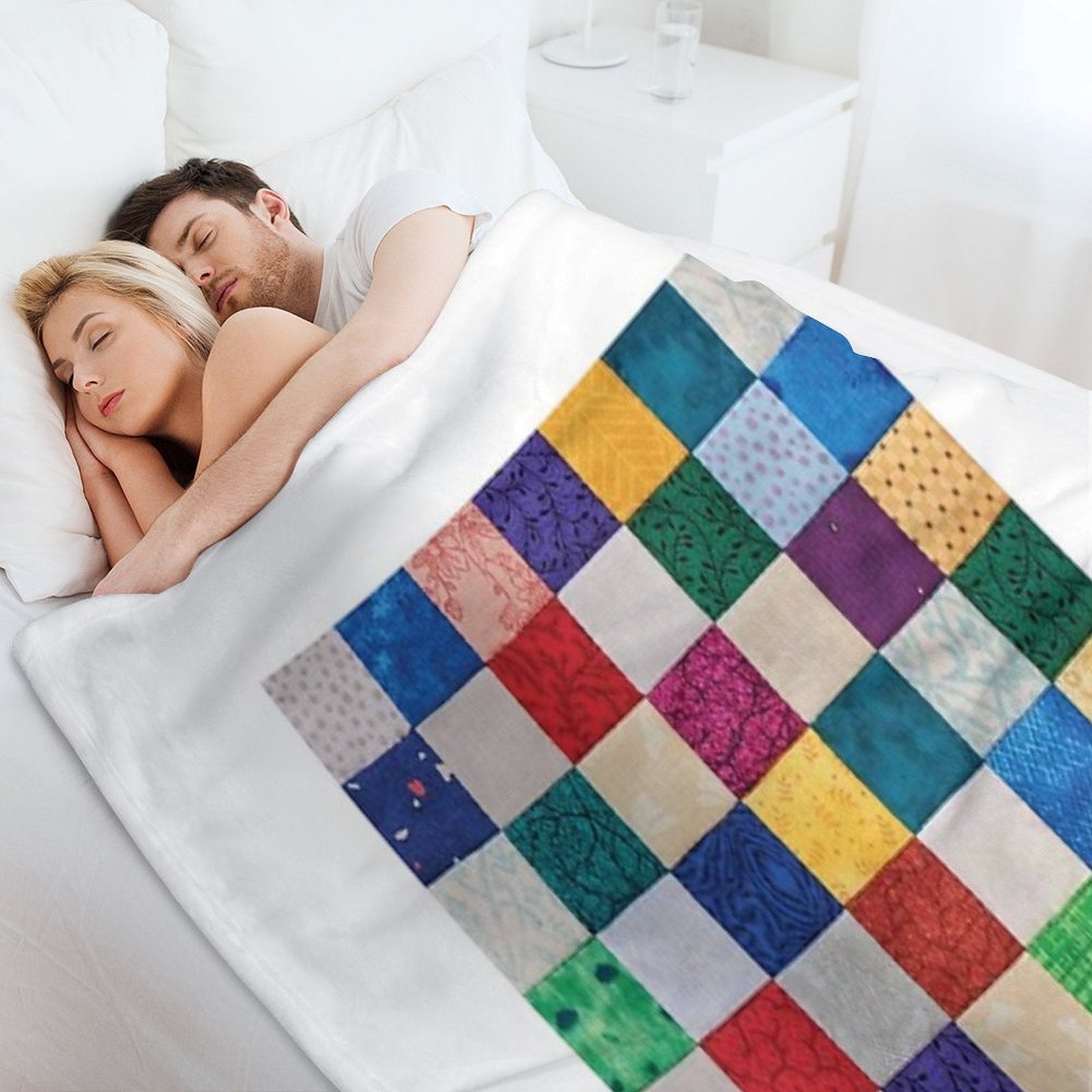 Sarilmak Patchwork Colorful Detail of Quilt Quick-dry Throw Blanket