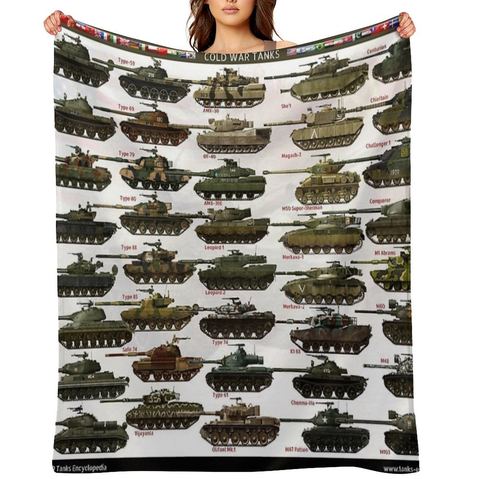 Cold War Main Battle Tanks Travel-friendly Throw Blanket