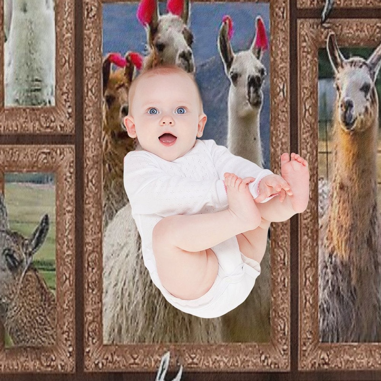 3D Llama-gigapixel Sustainable Throw Blanket