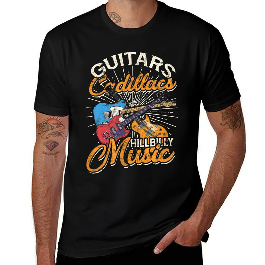 Guitars Cadillacs Hillbilly Music - Country Songs And Music  Rolled Sleeves T-Shirt