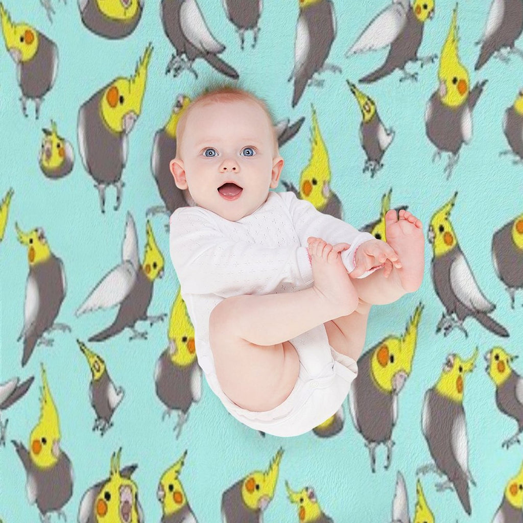Cockatiel Doodle Pattern Lightweight Throw Blanket