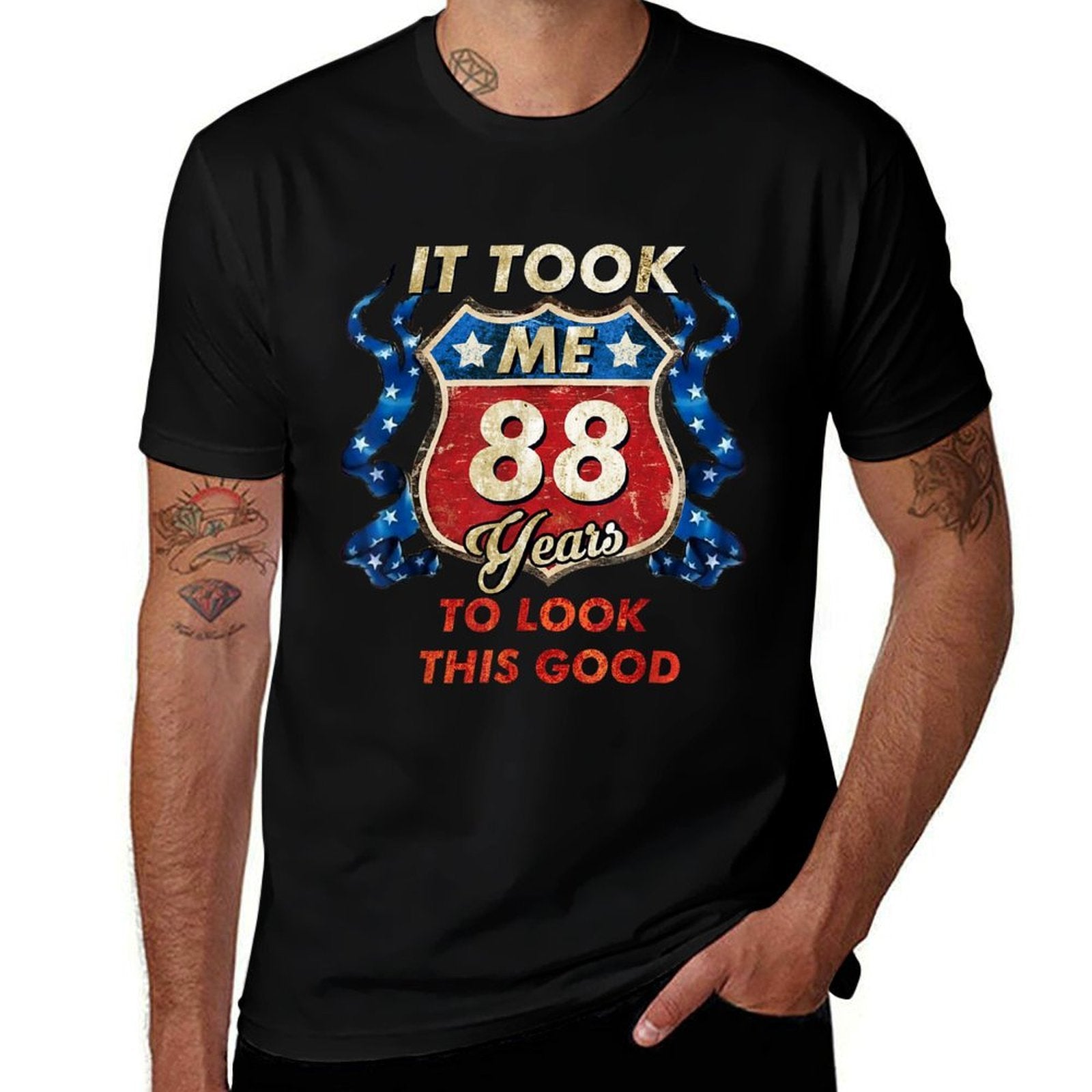 It Took Me 88 Years To Look This Good 88th Birthday Tshirt  Rolled Sleeves T-Shirt