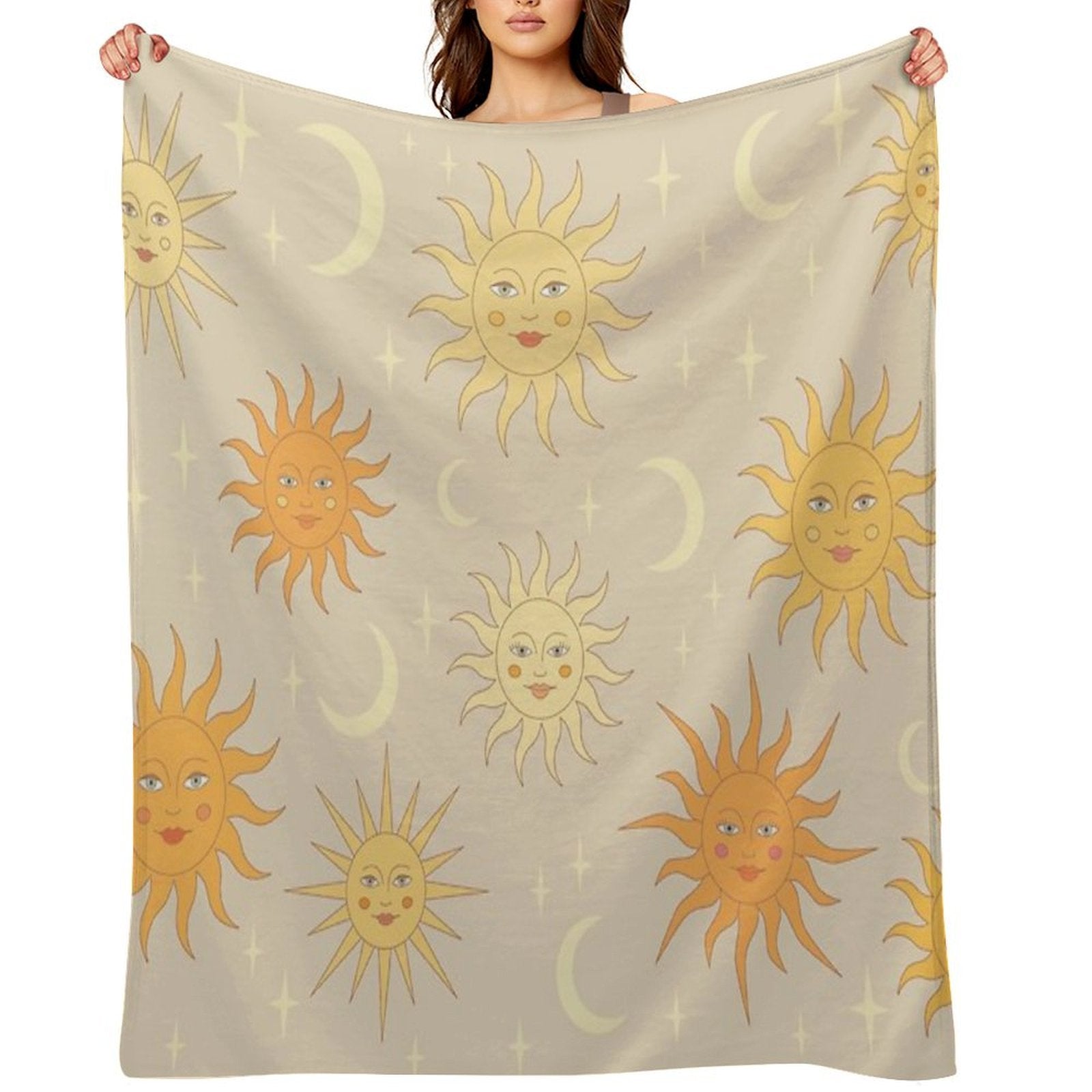 Boho Sun Pattern Durable Throw Blanket