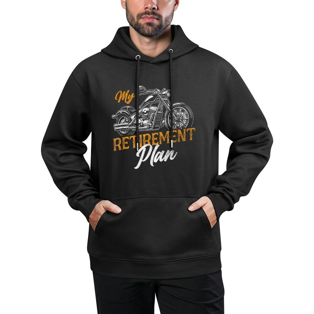 Classic Retired Motorcycle Biker My Retirement Plan Grandpa Medium-Weight Fabric Hoodie