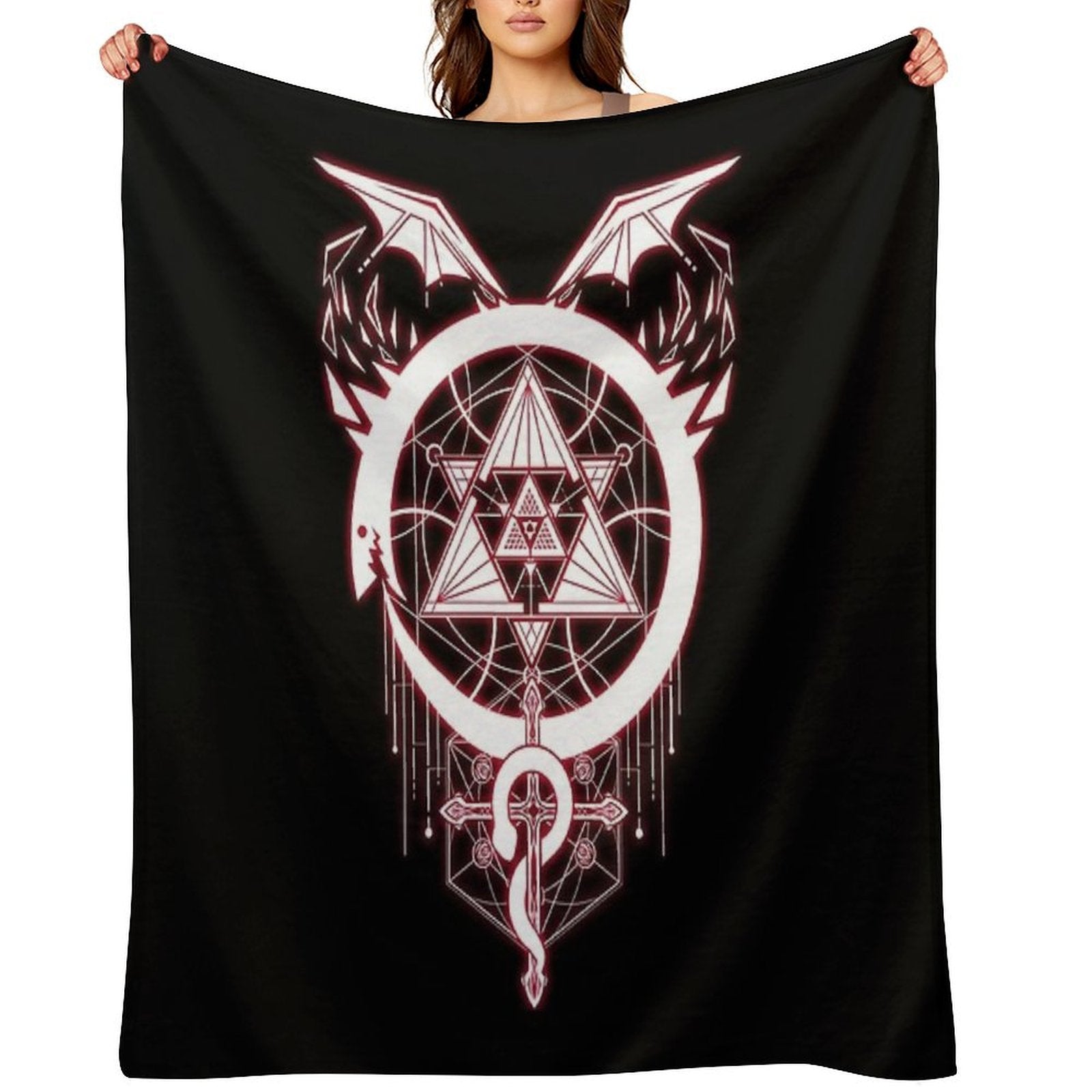 Glowing Snakes of Alchemy Multi-functional Throw Blanket