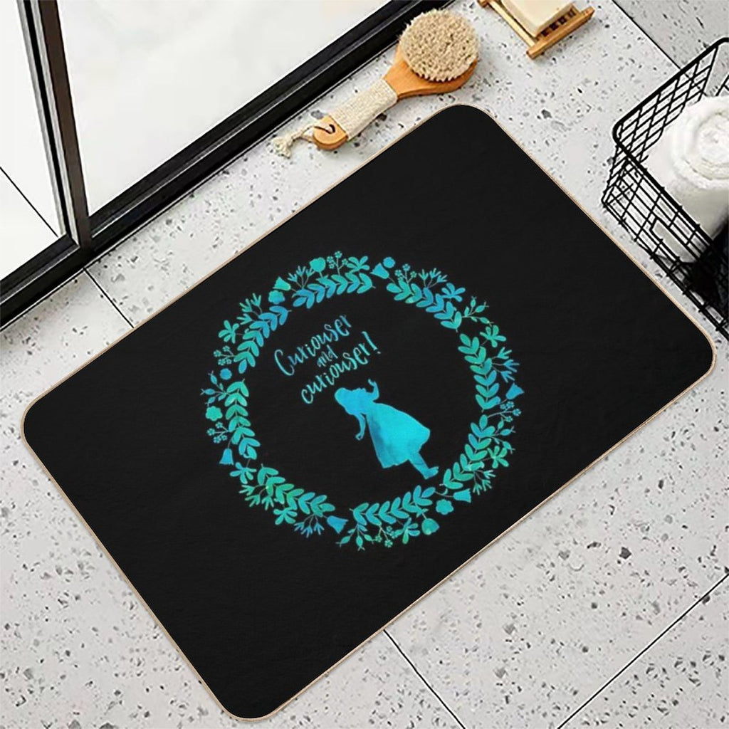 Curiouser And Curiouser! Alice in Wonderland.  Repositionable Bath Mat