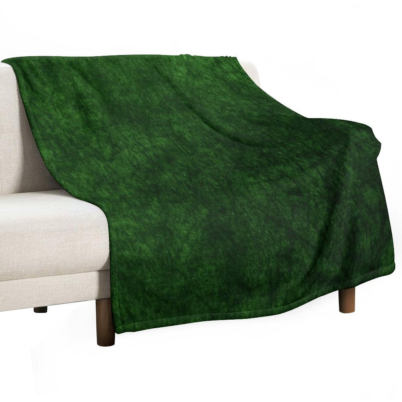 Emerald Green Grass Velvet  Texture Easy Care Throw Blanket