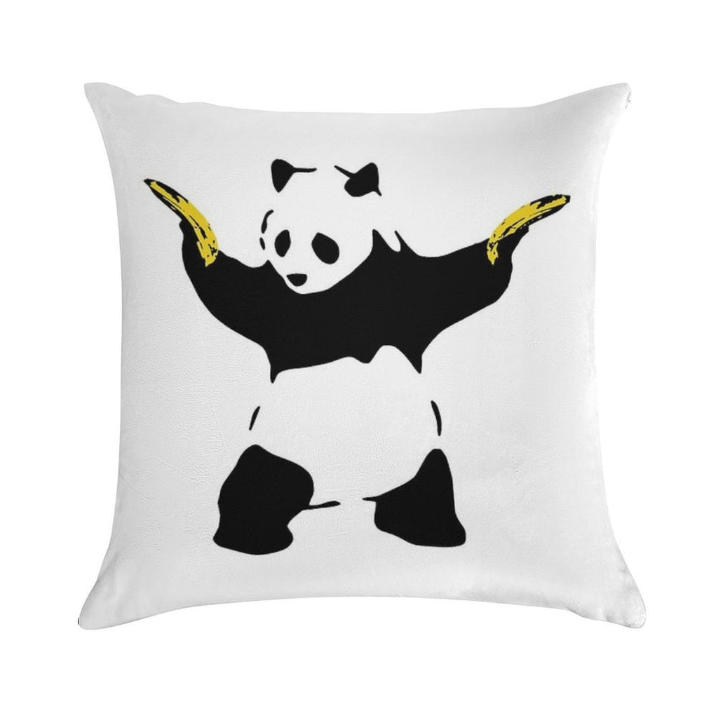 Bad Panda Stencil Soft Ultra-Soft Texture Throw Pillow