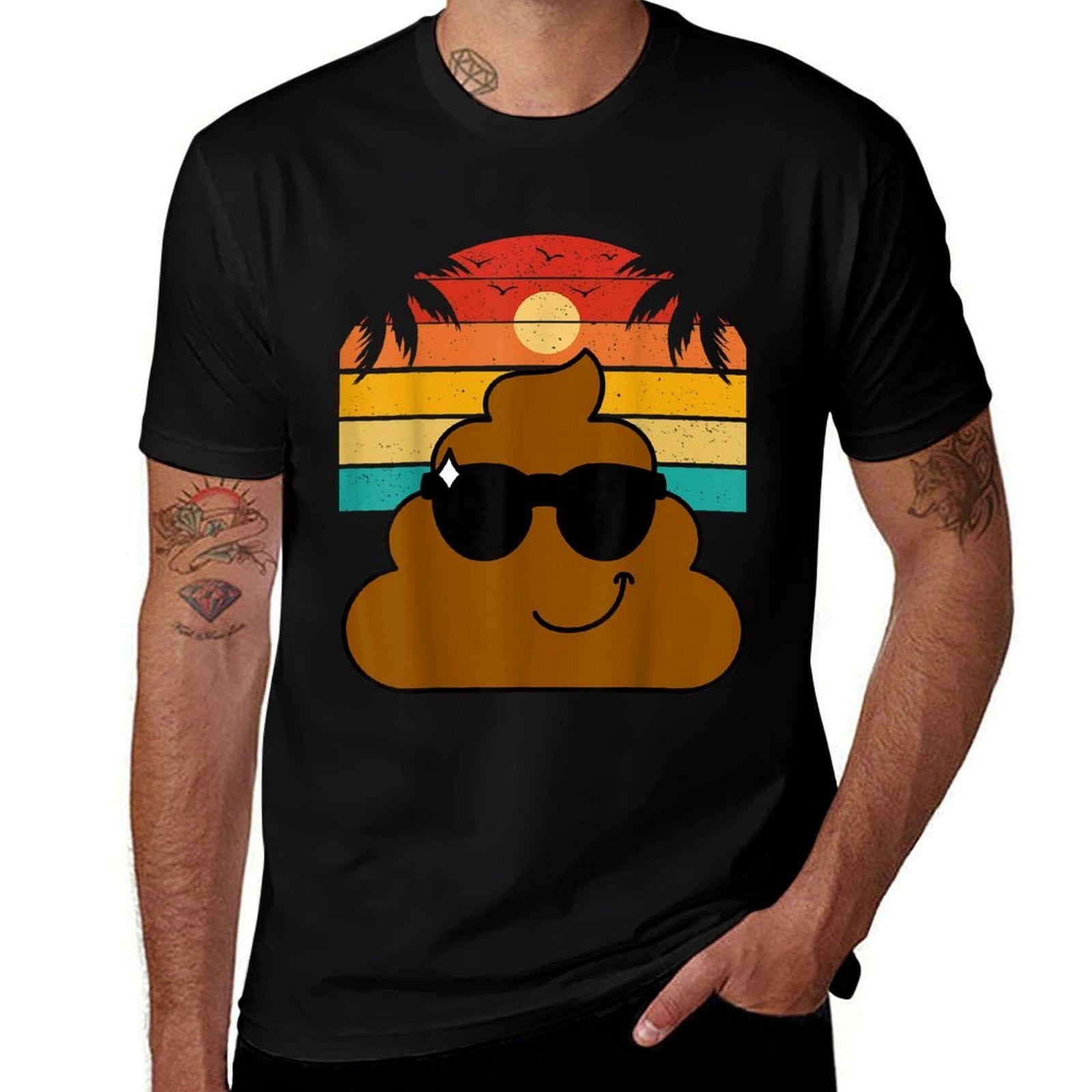 POOP EMOTICON Party Favors Poo for Kids  Summer-ready Fabric T-Shirt
