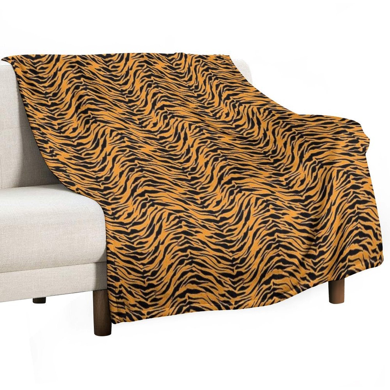 Tiger Skin Pattern Travel-friendly Throw Blanket