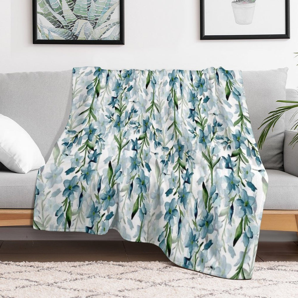 Blue Branches Lightweight Throw Blanket