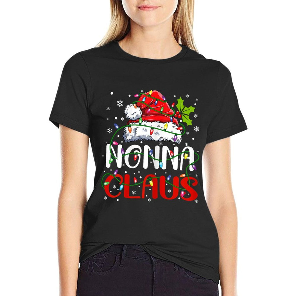 Nonna Claus Christmas Santa Matching Family Xmas Pajamas  Breathable T-Shirt