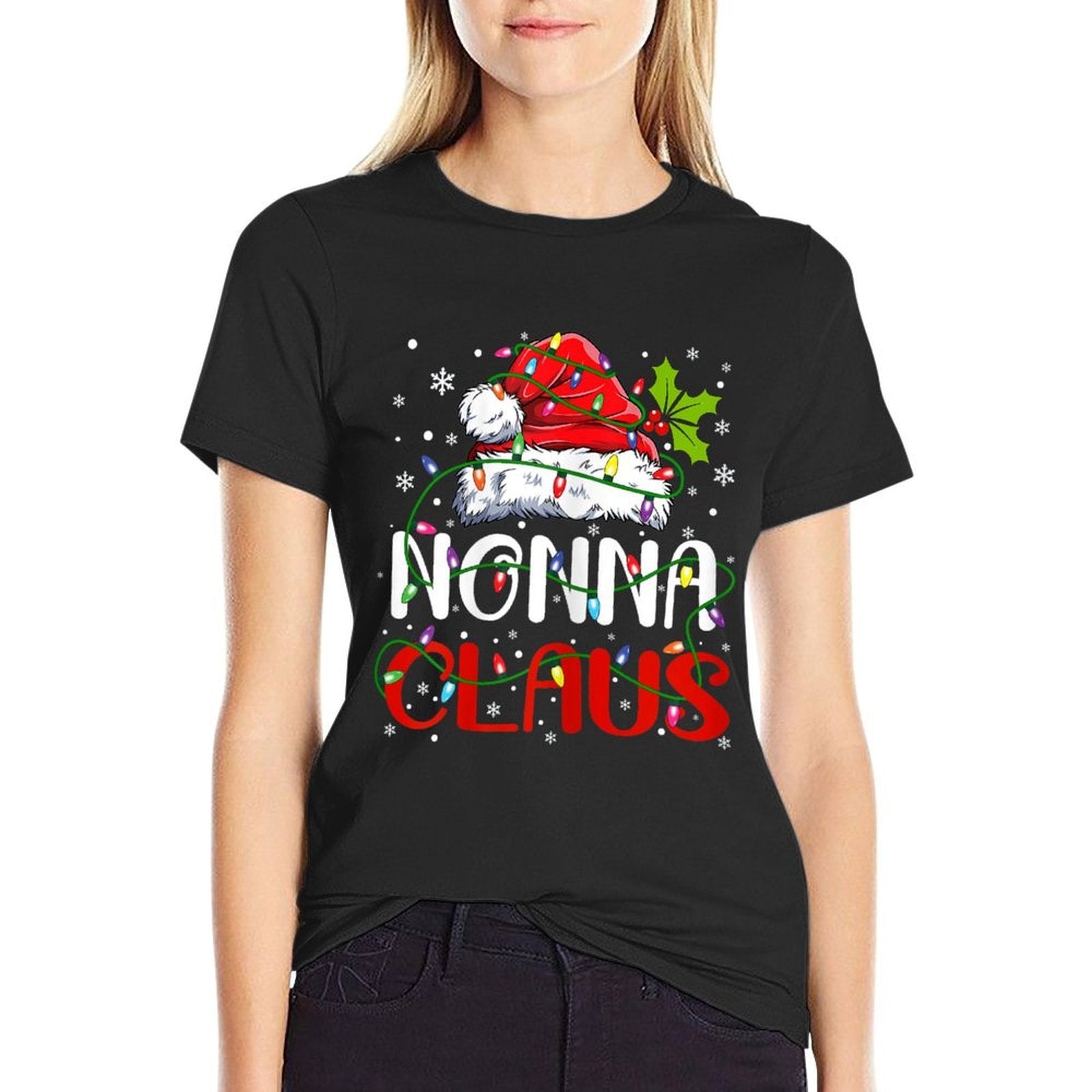 Nonna Claus Christmas Santa Matching Family Xmas Pajamas  Breathable T-Shirt