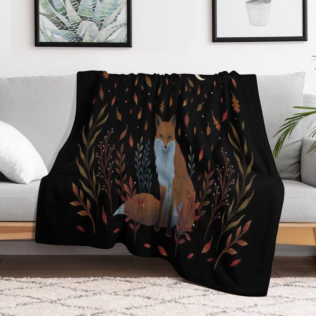 Autumn Fox Wrinkle-free Throw Blanket