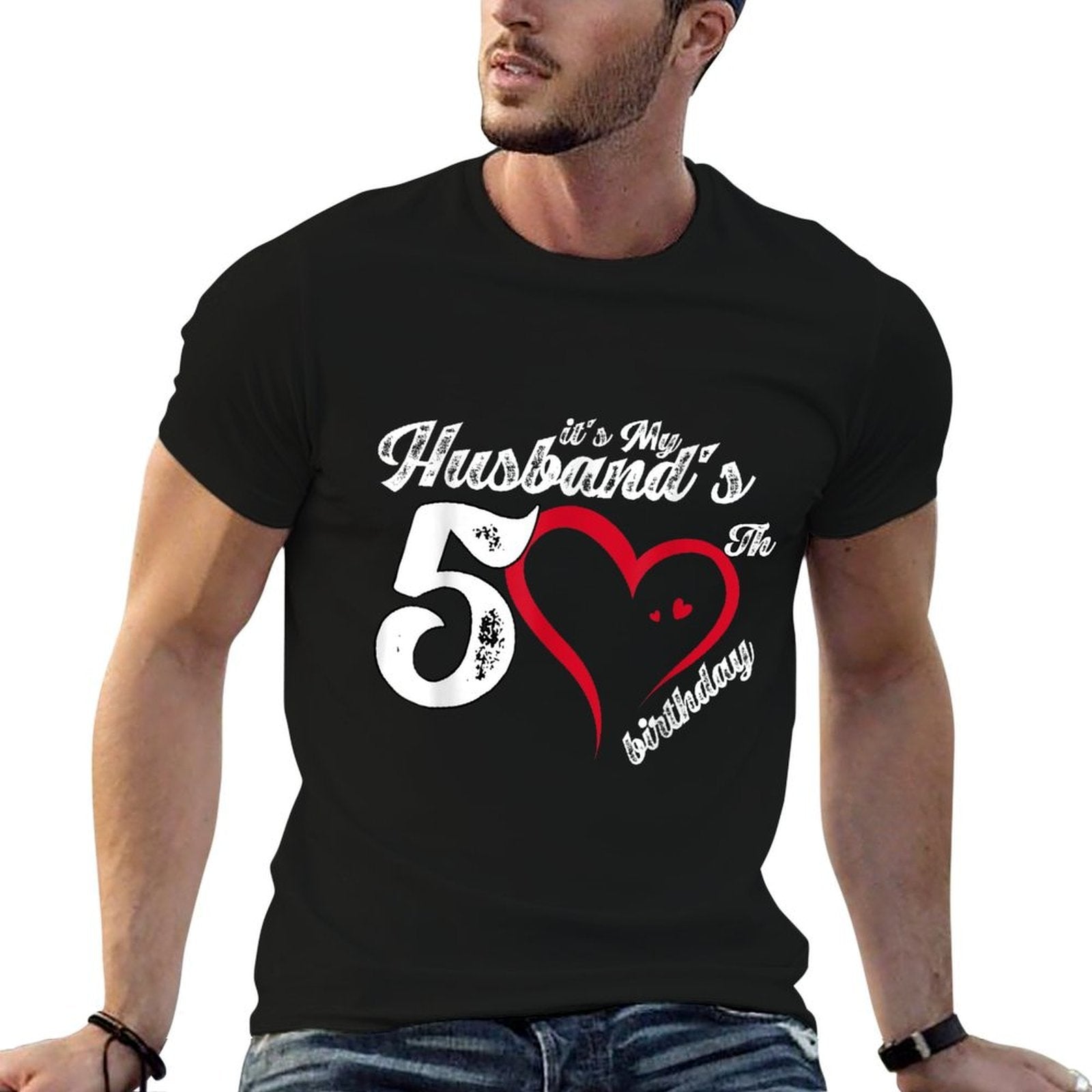 It&#39;s My Husband&#39;s 50th Birthday Vintage 50th Birthday  High-quality Stitching T-Shirt