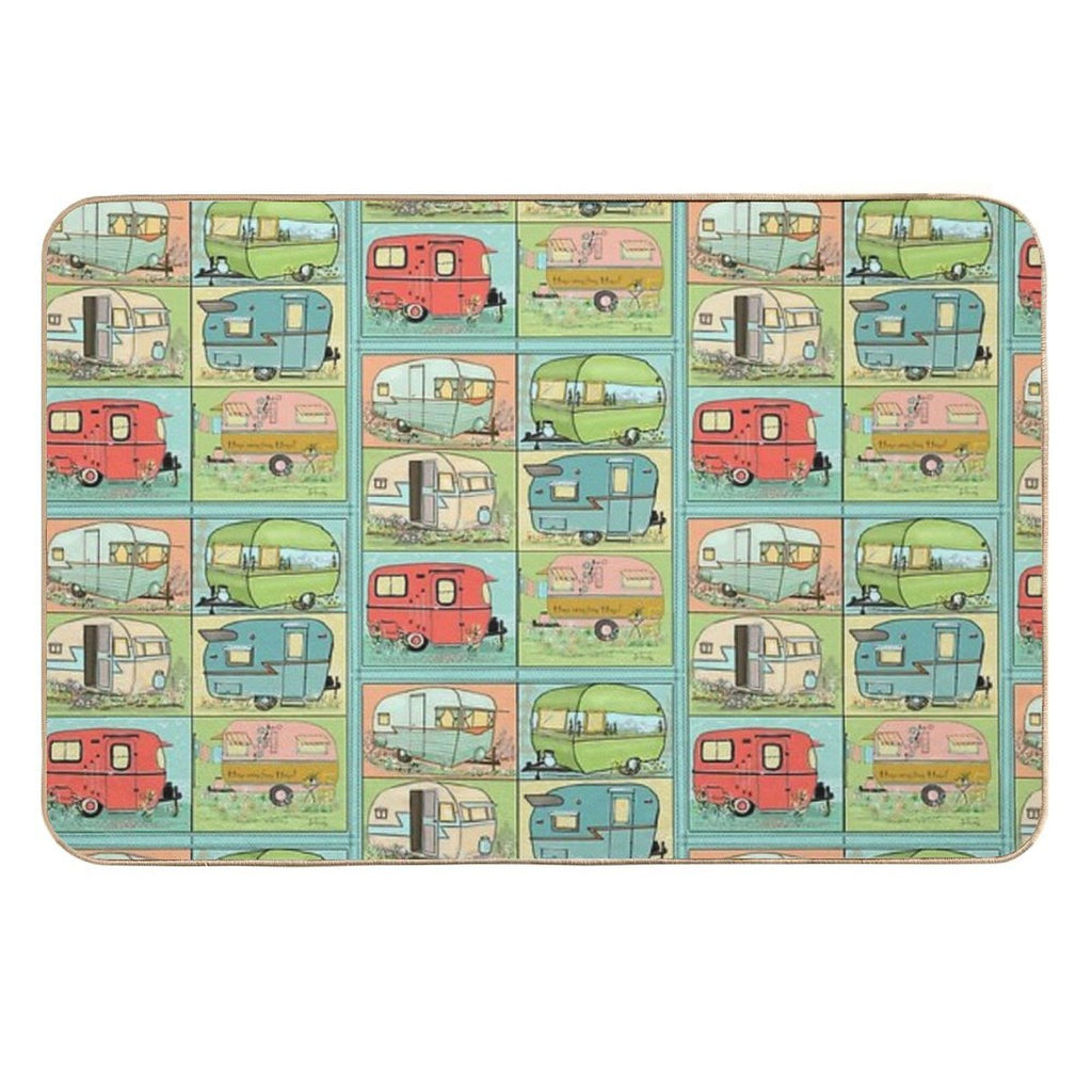 Camping Glamping in Vintage Trailers!  Toxin-Free Bath Mat