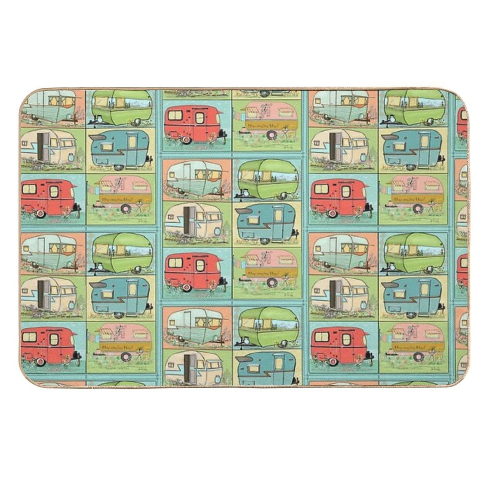 Camping Glamping in Vintage Trailers!  Toxin-Free Bath Mat