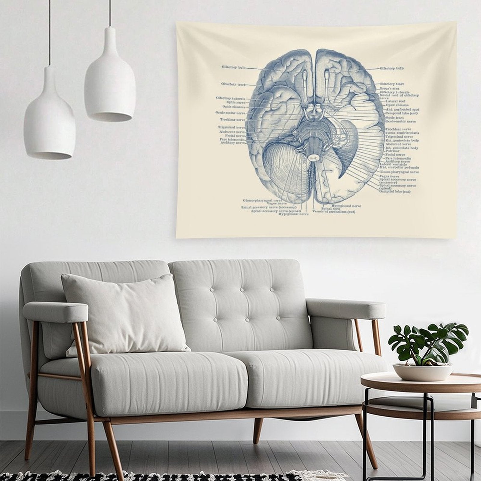 Brain Nervous System Diagram Tapestry