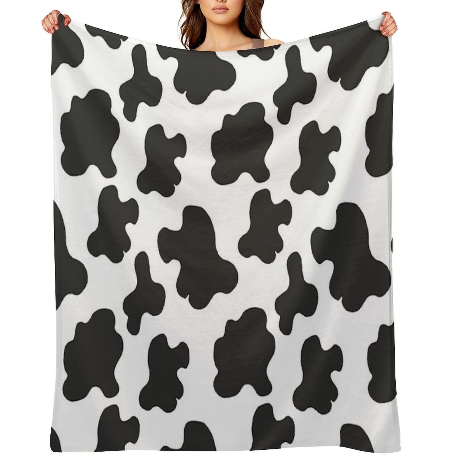Swiss Cow Print Shrink-resistant Throw Blanket