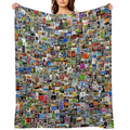 Art Abstract Retro Pattern Colorful Patchwork of Photos Gift-ready Throw Blanket
