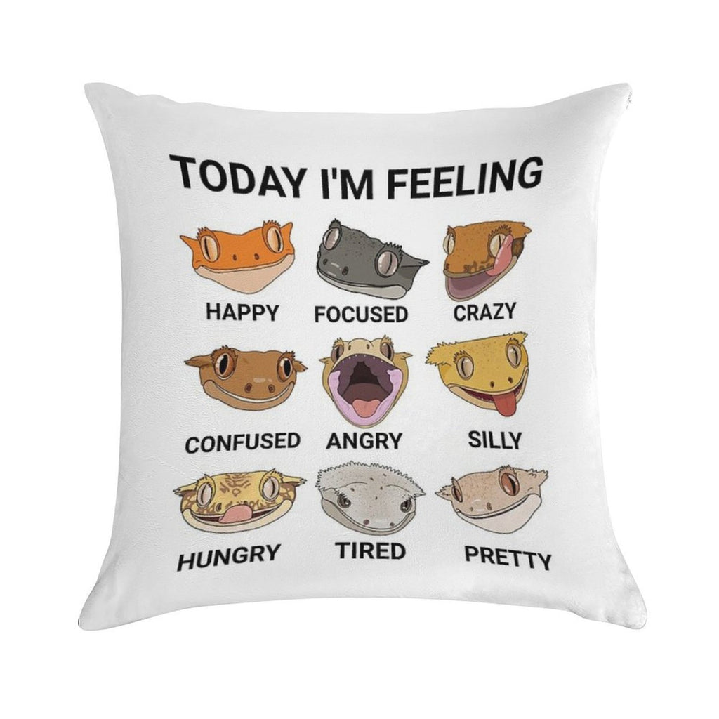 Today I'm Feeling... Crested Gecko Soft Decorative Cover Throw Pillow