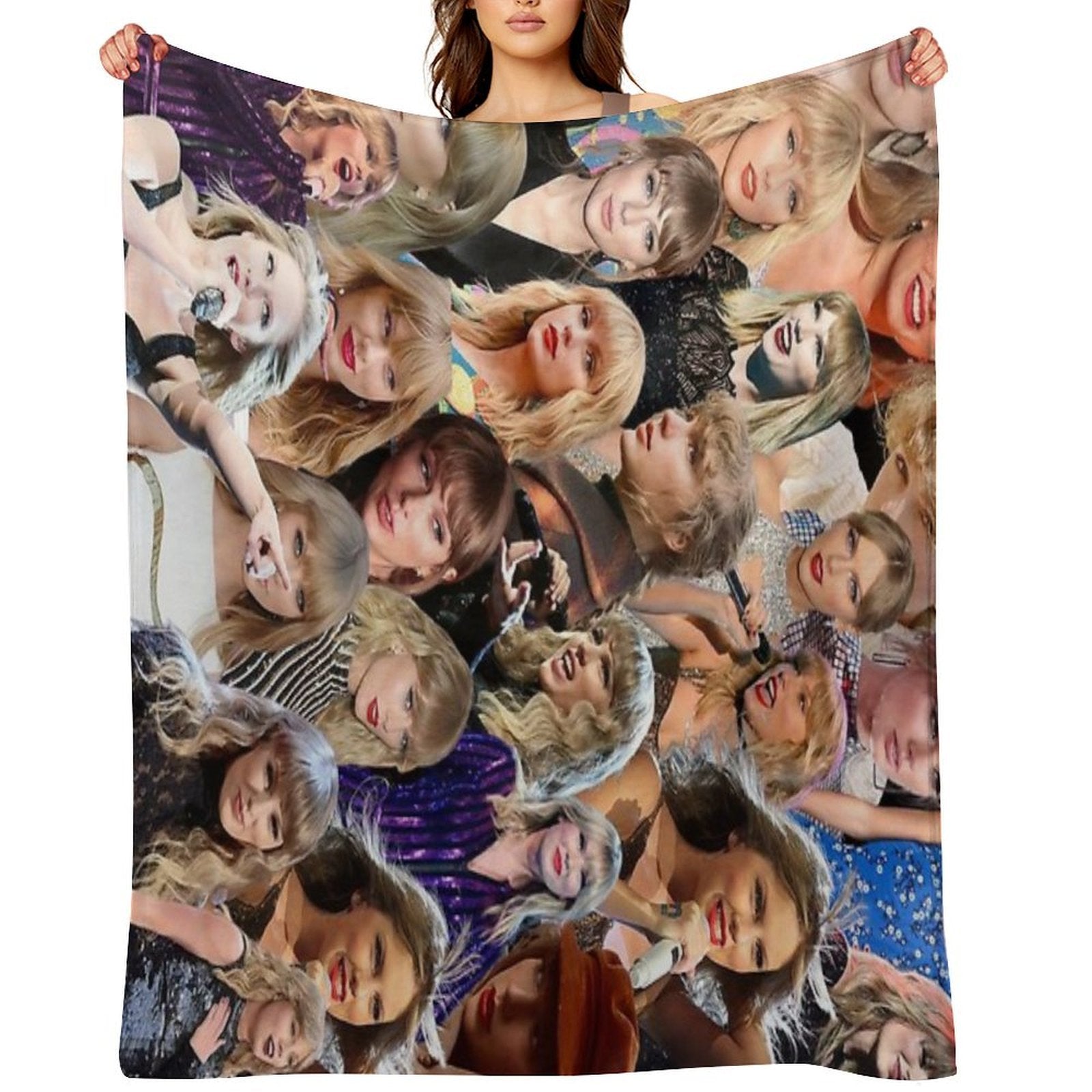 Taylor Photo Collage Anti-pilling Throw Blanket