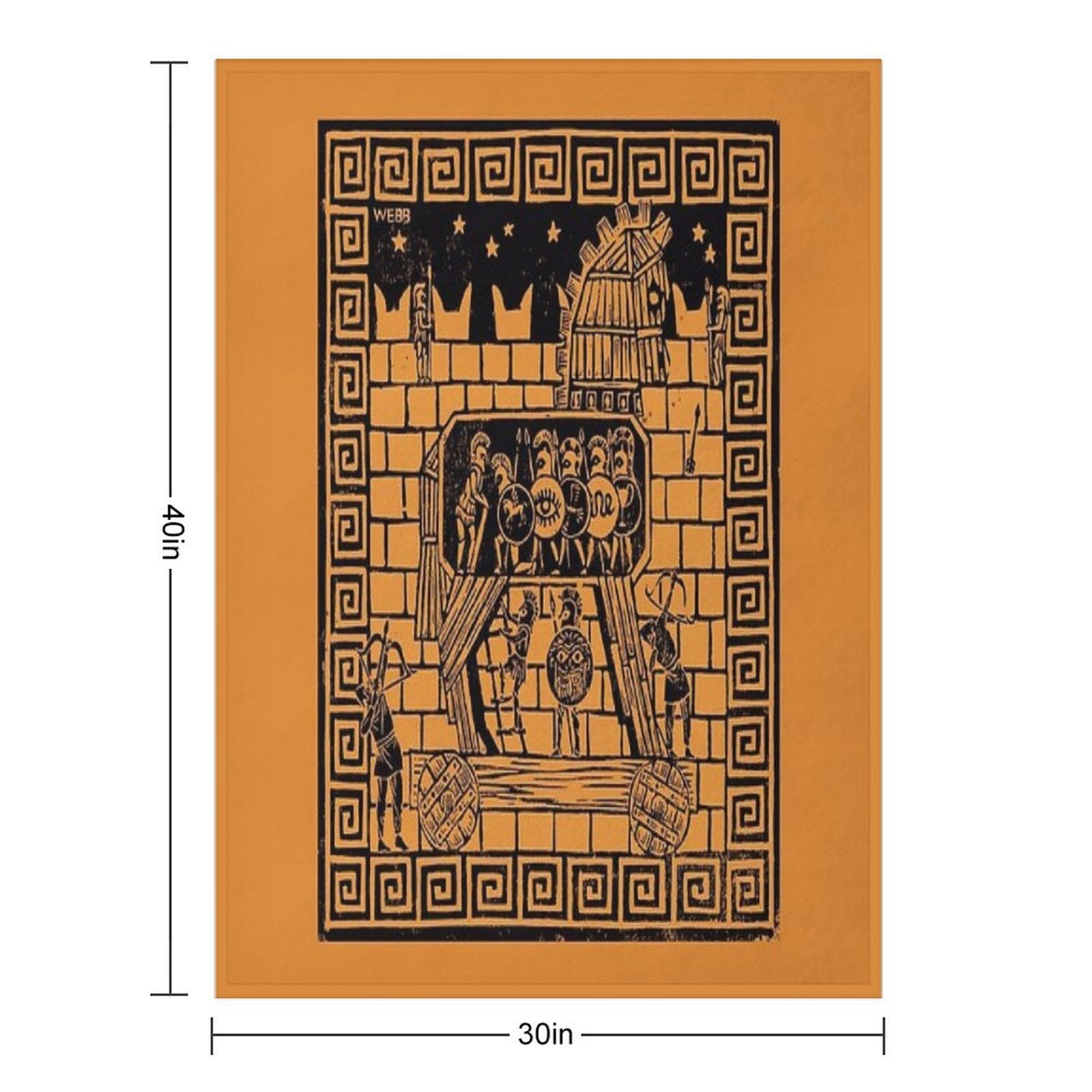 Trojan Horse Machine-washable Throw Blanket
