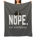 Nope. Not Happening. (Sleepy Cavalier King Charles Spaniel) Eco-conscious Throw Blanket