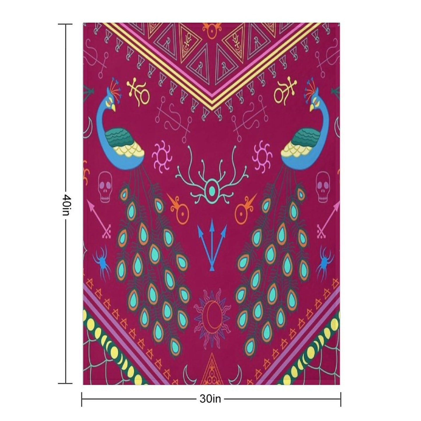 Mollymauk Tealeaf Inspired Print Velvety-soft Throw Blanket