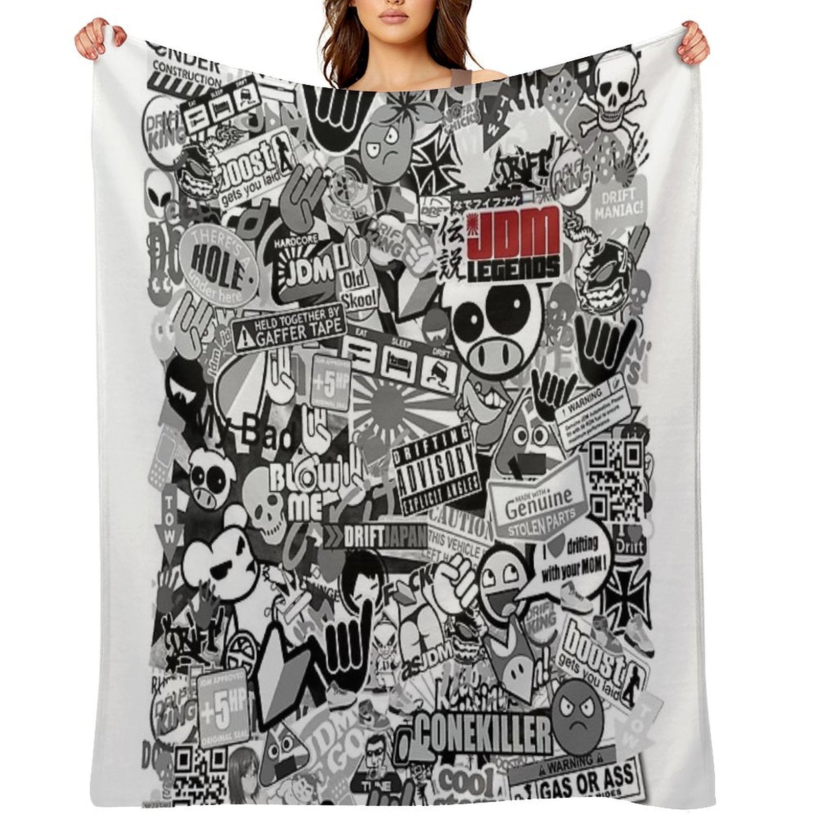 JDM LEGENGS Travel-friendly Throw Blanket