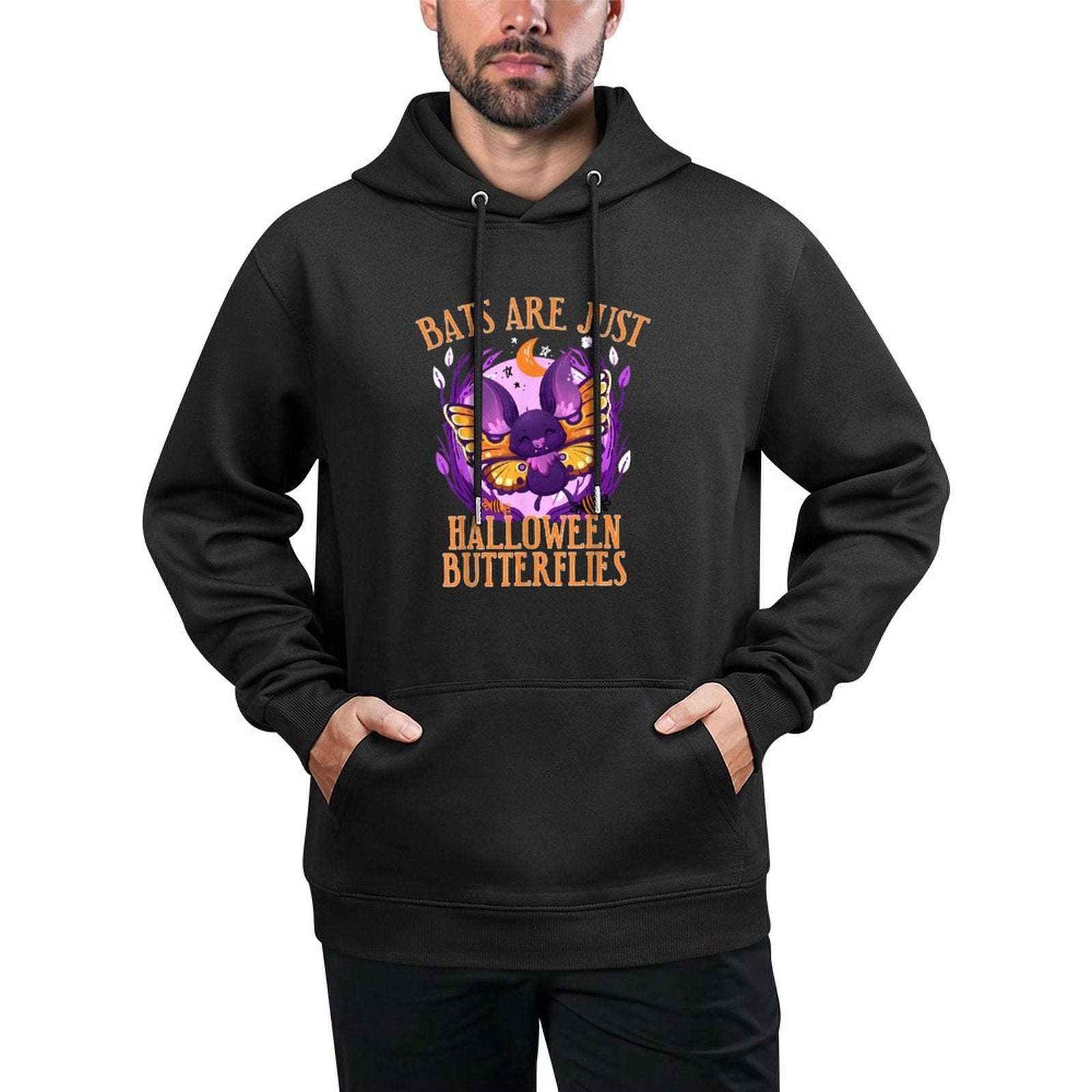 Bats Are Just Halloween Butterflies The Cute Halloween Durable Construction Hoodie