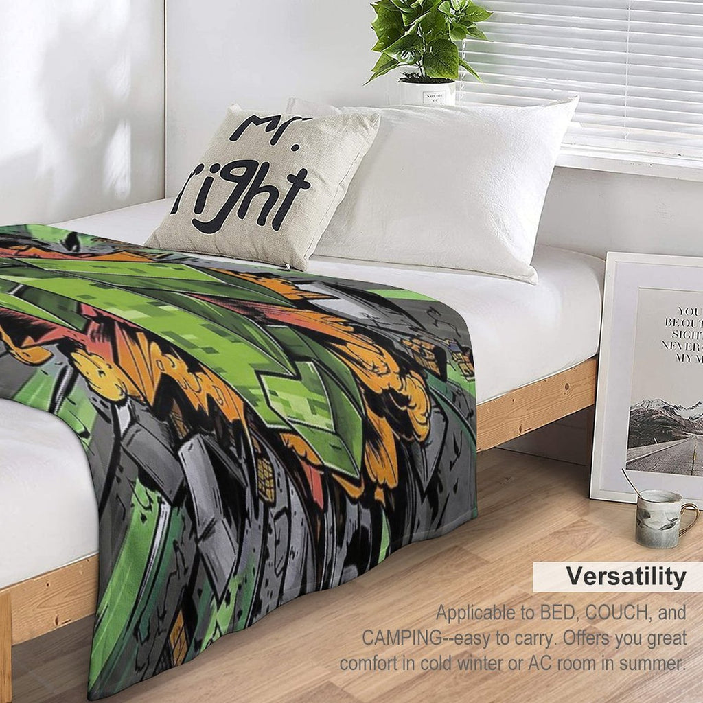 Creeper Explosion Sustainable Throw Blanket