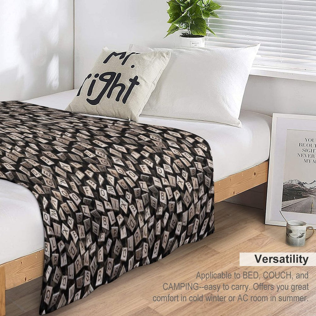 Scrabble Tile Madness Pattern Wrinkle-free Throw Blanket