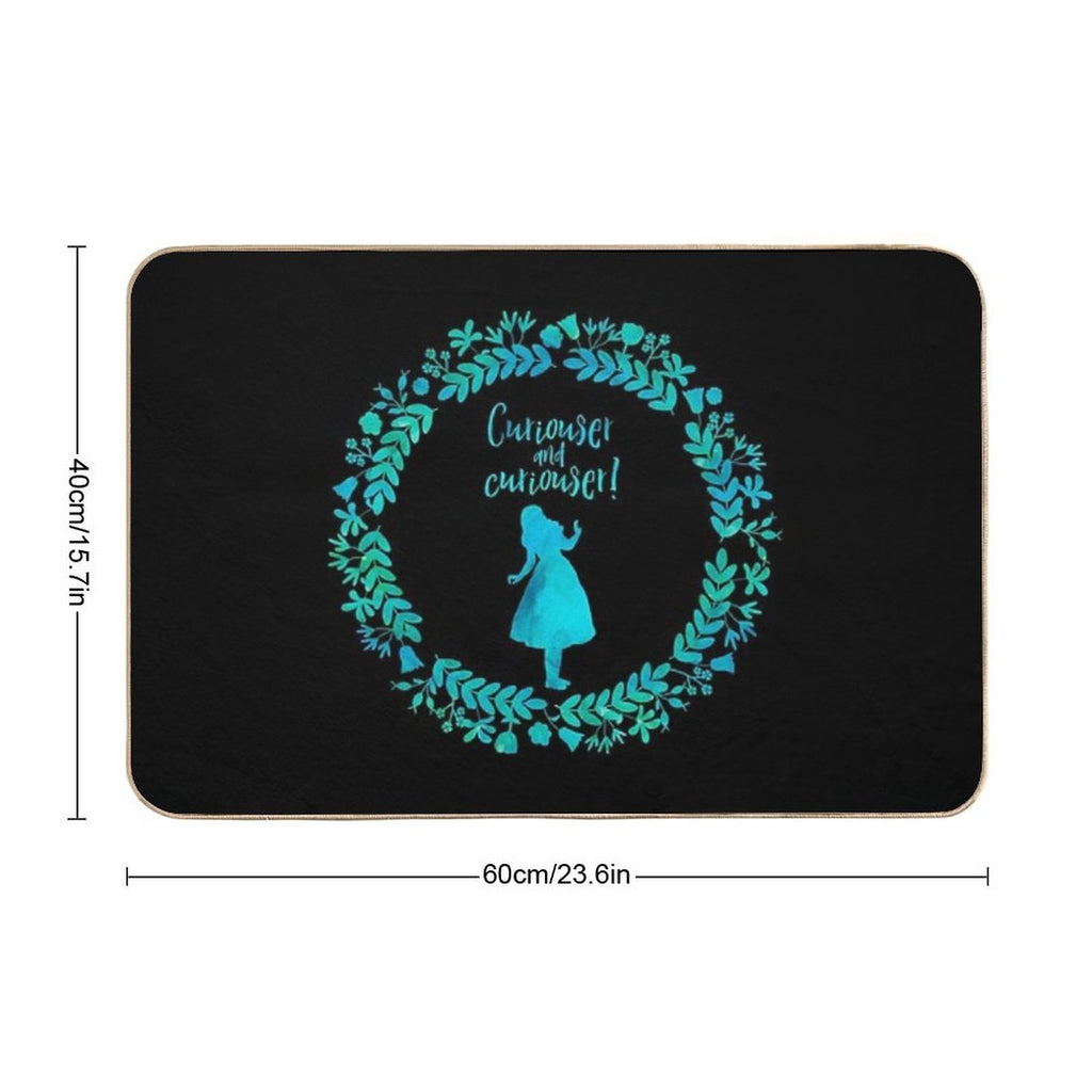 Curiouser And Curiouser! Alice in Wonderland.  Repositionable Bath Mat