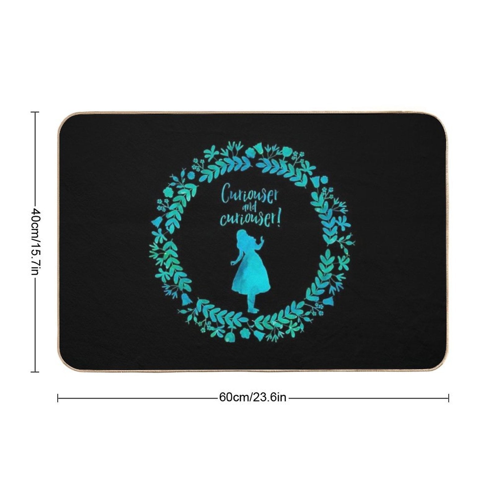 Curiouser And Curiouser! Alice in Wonderland.  Repositionable Bath Mat