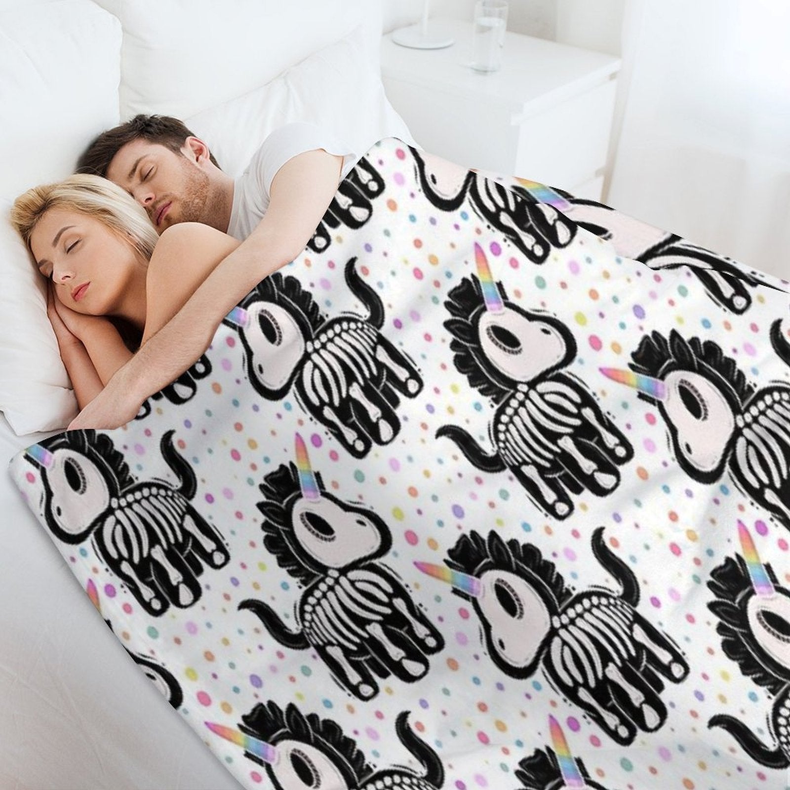 Unicorn Skeleton Multi-functional Throw Blanket