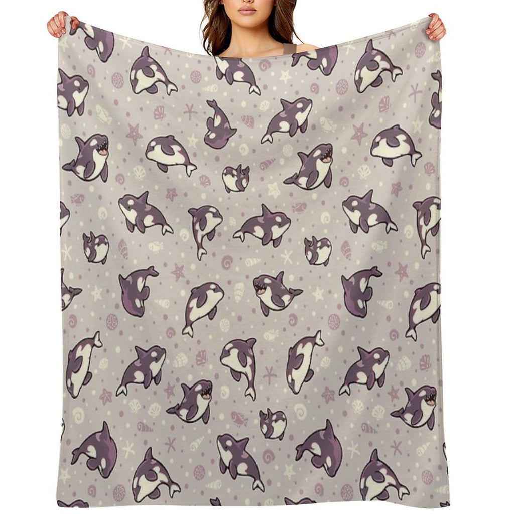 Jelly Bean Orcas Gift-ready Throw Blanket