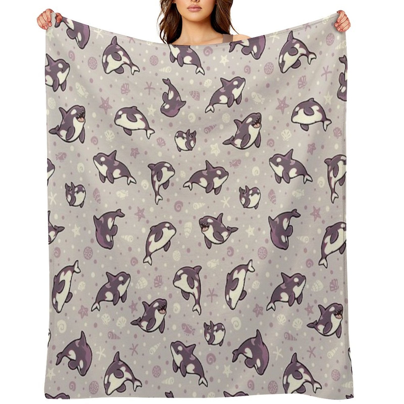 Jelly Bean Orcas Gift-ready Throw Blanket