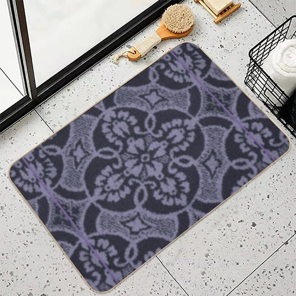 2023 New Digital Lavender Floral Pattern  Dirt-Trapping Bath Mat