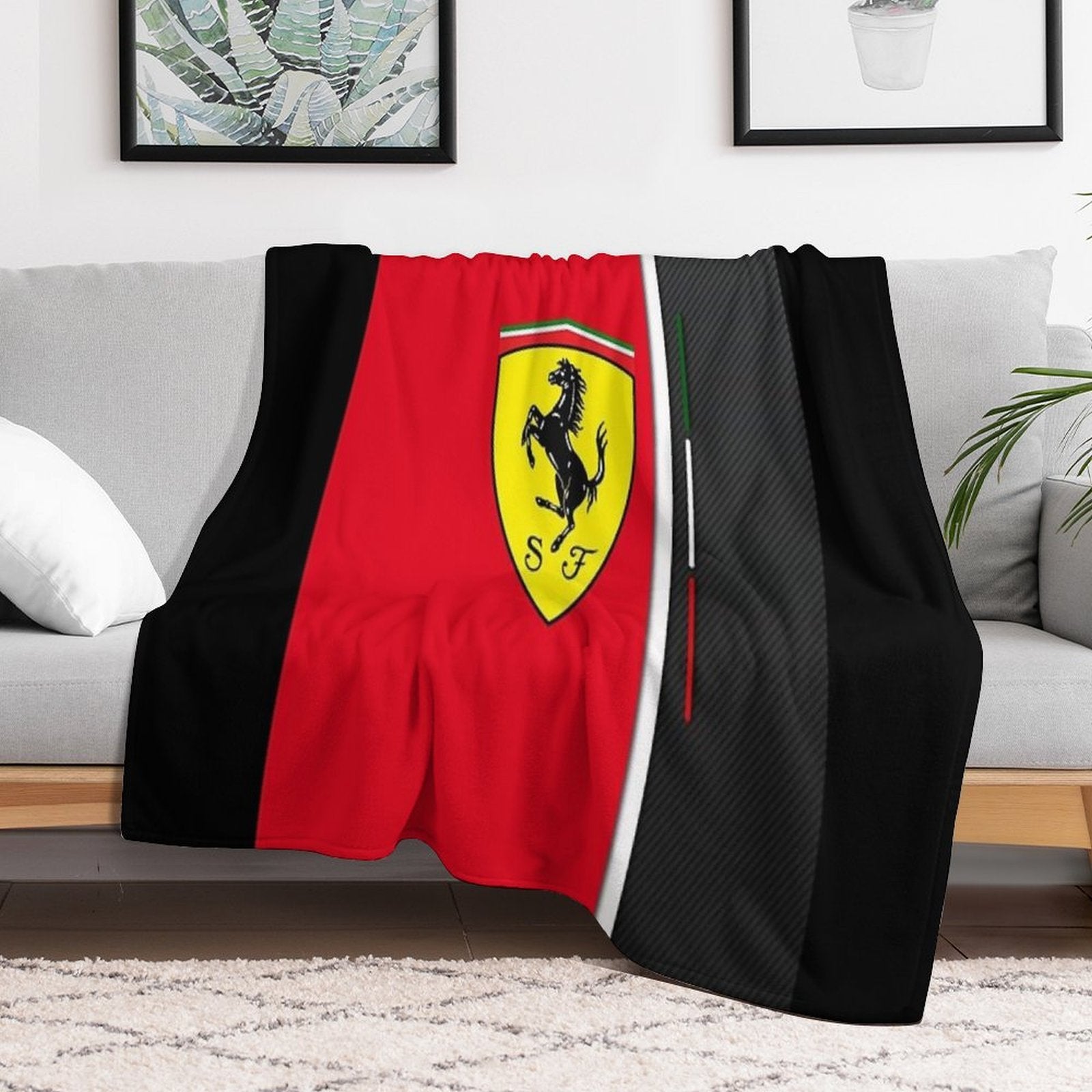 Best Logo SF Black And Red Plush Throw Blanket