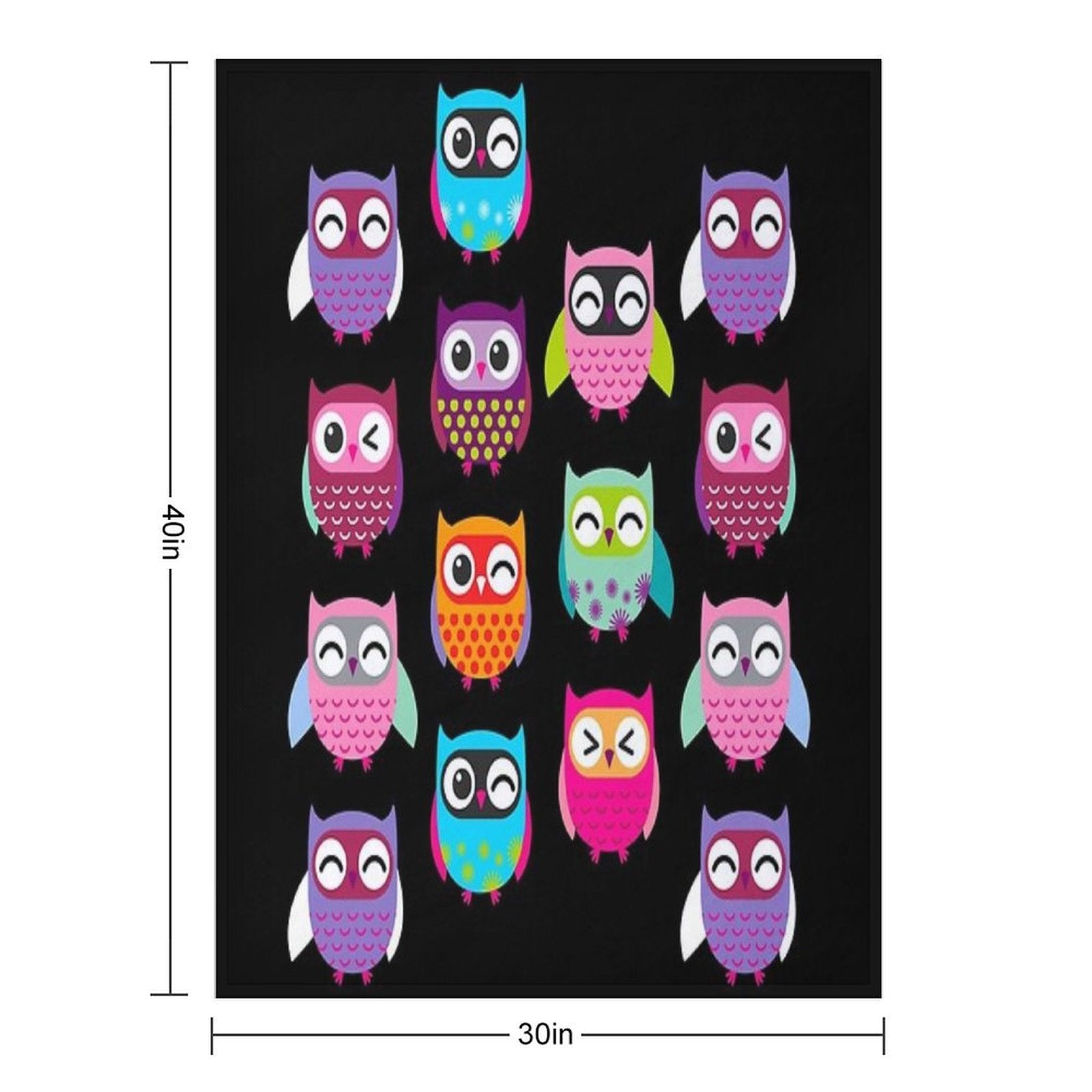 Cute Colorful Owls Versatility Throw Blanket