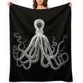 Octopus  Vintage Octopus  Tentacles  Sea Creatures  Nautical  Ocean  Sea  Beach  Black And White Comfort Throw Blanket