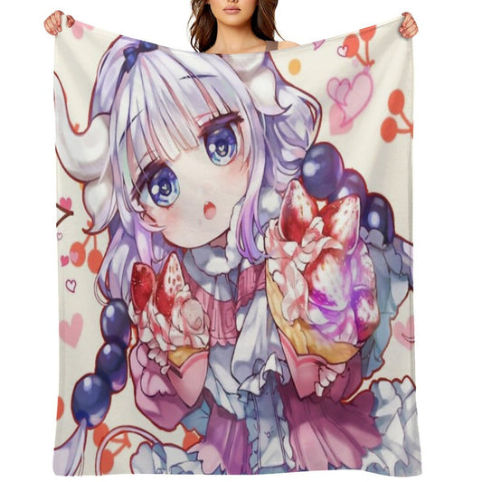 Miss Koboyashi's Dragon Maid Kanna Anti-pilling Throw Blanket